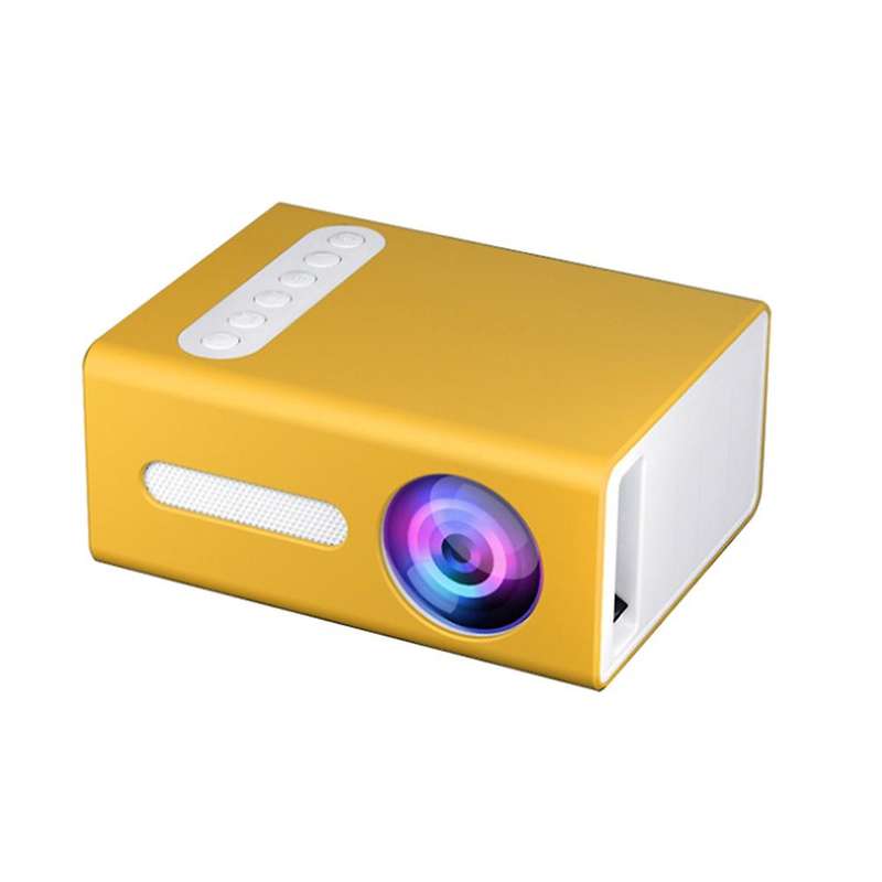T300 Mini Projector Home Theater Media Audio Player (yellow)eu Plug