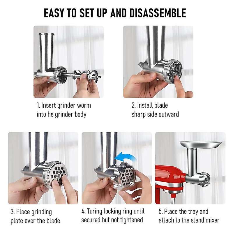 Meat Grinder for Kitchenaid Stand Mixers Sausage Stuffer Accessories