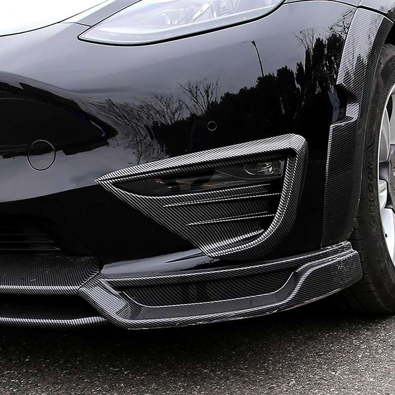 Car Front Fog Lamp Spoiler Wind Knife Protective Carbon Cover