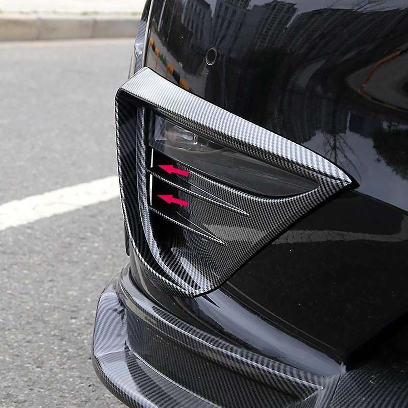 Car Front Fog Lamp Spoiler Wind Knife Protective Carbon Cover