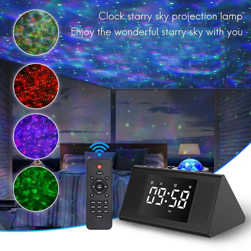 Starry Sky Projection Alarm Clock Table Electronic Projector Clock
