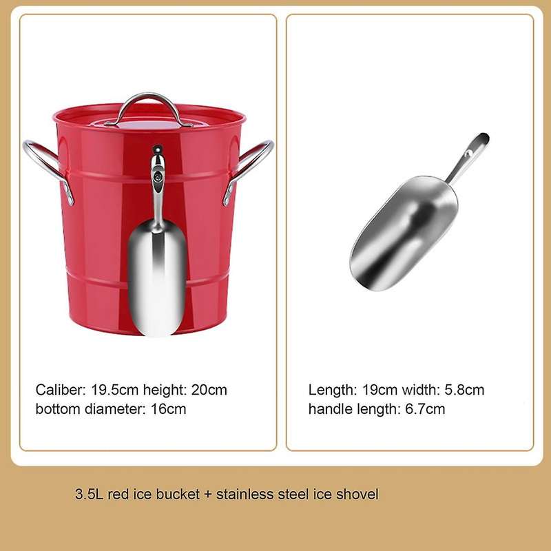 3.5l Ice Bucket with Tong and Lid Champagne Beer Bucket Bar Tool A