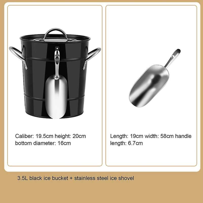 3.5l Ice Bucket with Tong and Lid Champagne Beer Bucket Bar Tool B