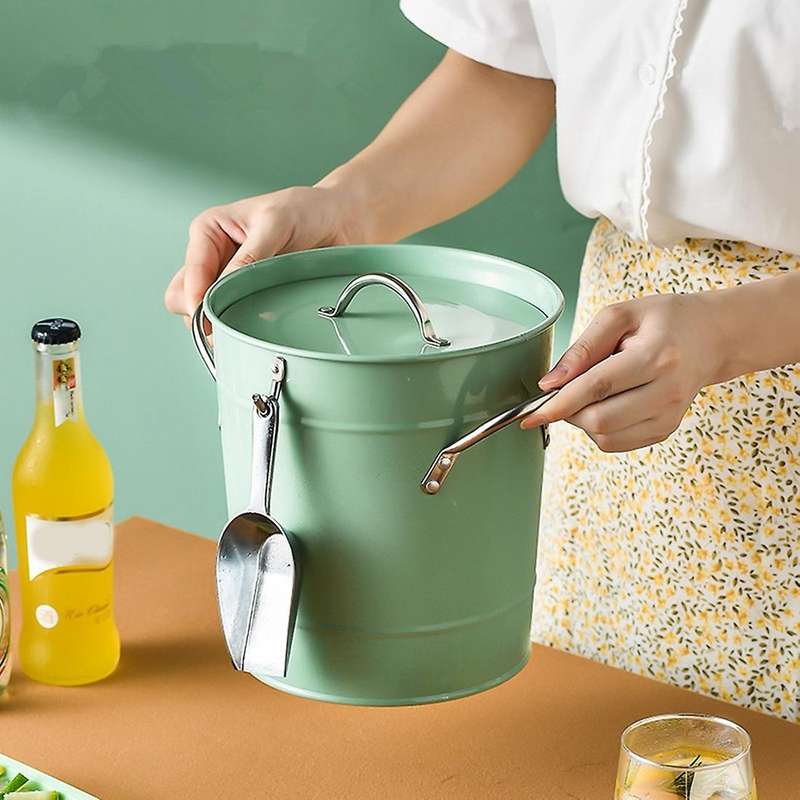 3.5l Ice Bucket with Tong and Lid Champagne Beer Bucket Bar Tool B