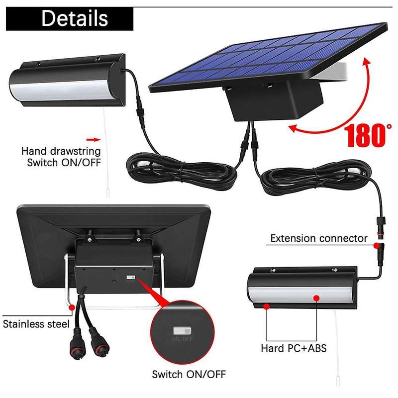 Solar Light Automatic Sensor Switch Double Head Garden Lights A