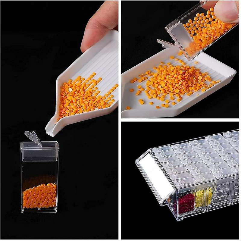 4 Packs Diamond Painting Containers 140 Slots Stackable Craft