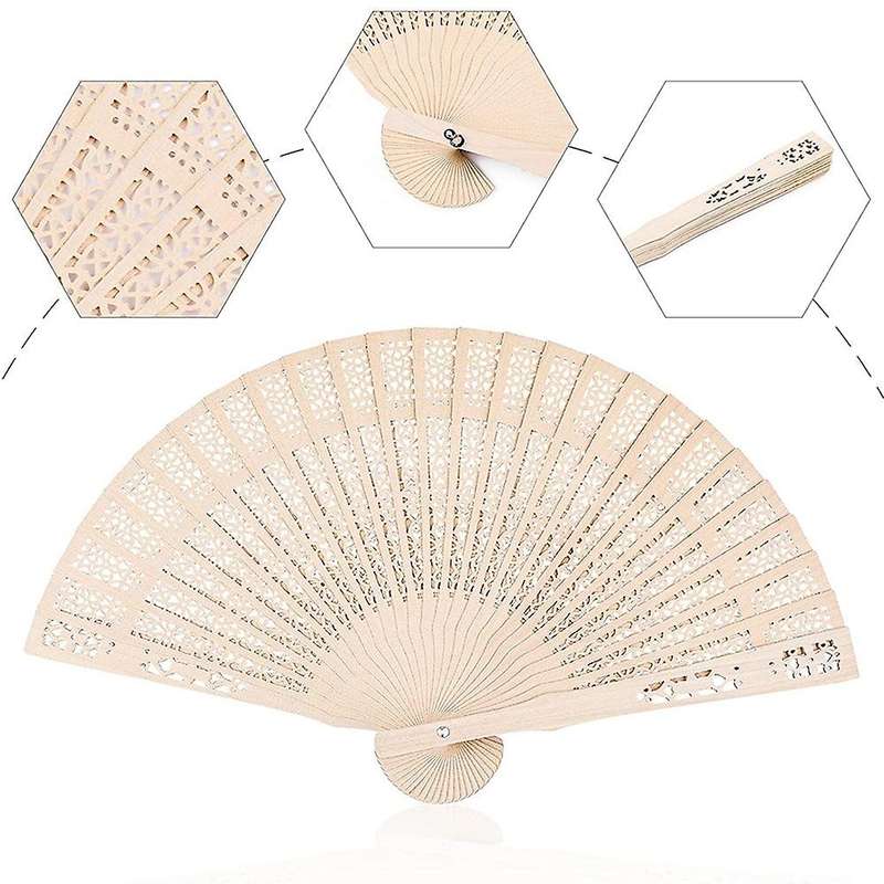 36 Pack Sandalwood Fan,wooden Folding Fan for Weddings,birthdays
