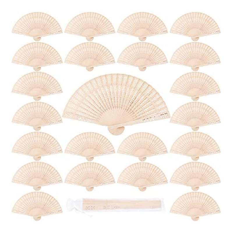 36 Pack Sandalwood Fan,wooden Folding Fan for Weddings,birthdays