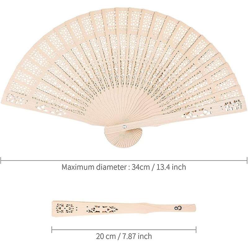 36 Pack Sandalwood Fan,wooden Folding Fan for Weddings,birthdays