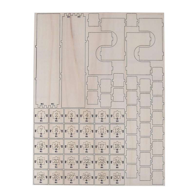 2x Eid Mubarak Countdown Calendar Diy Wood for Home Decoration 2