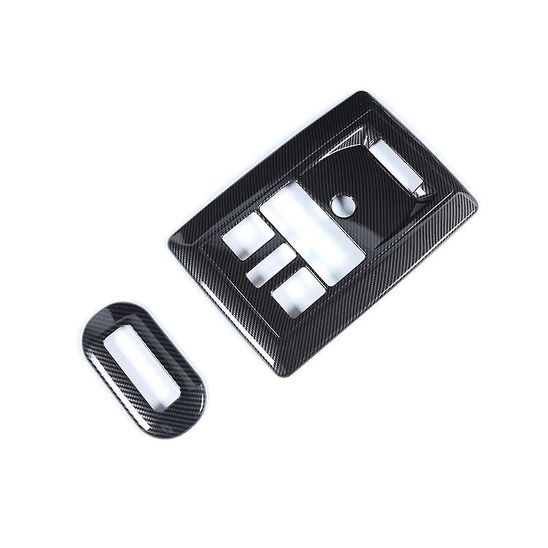 Front Rear Reading Lamp Stickers for Dodge Ram 10-15, Carbon Fiber