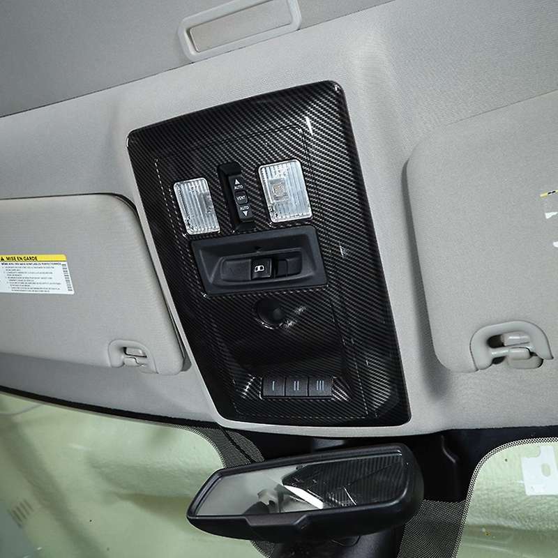 Front Rear Reading Lamp Stickers for Dodge Ram 10-15, Carbon Fiber