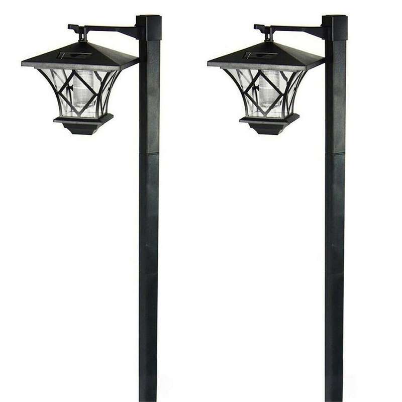 Led Solar Powered Traditional Garden Lamp Post Lamppost Lantern Light