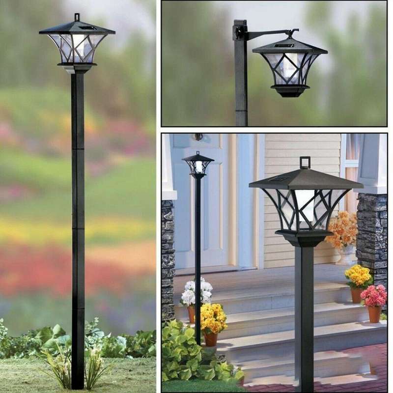 Led Solar Powered Traditional Garden Lamp Post Lamppost Lantern Light