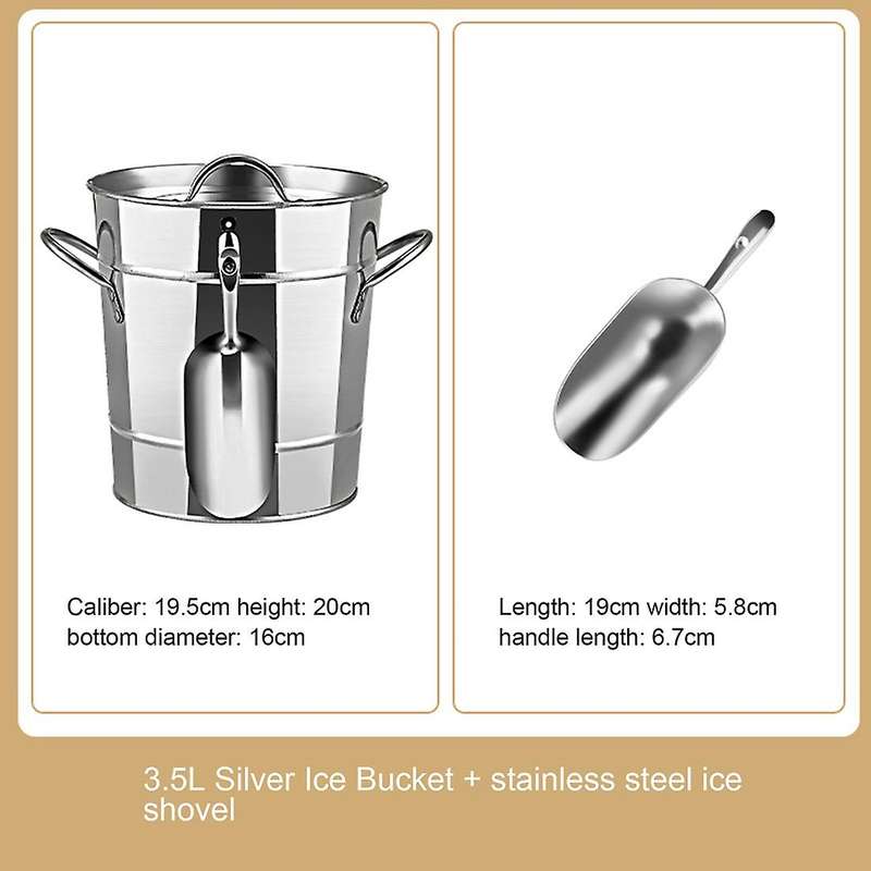 3.5l Ice Bucket with Tong and Lid Champagne Beer Bucket Bar Tool D