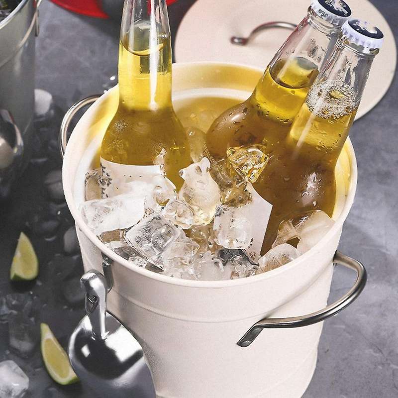 3.5l Ice Bucket with Tong and Lid Champagne Beer Bucket Bar Tool C