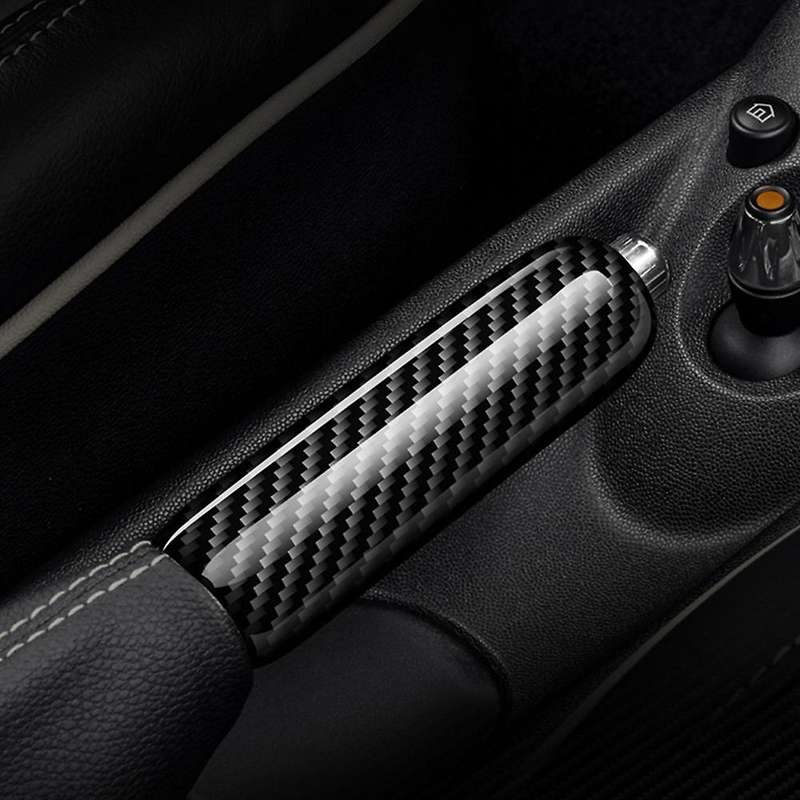 Carbon Fiber Car Handbrake Grip Cover Trim for Mini Cooper R55