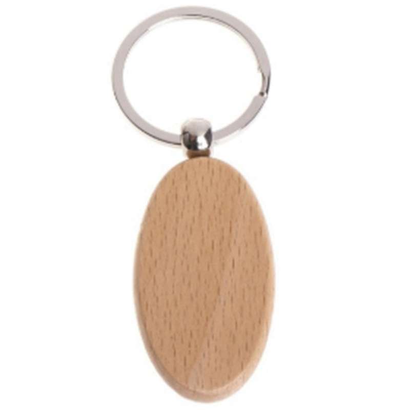60pcs Blank Oval Wooden Key Chain Diy Pendant Keyring Tags Gifts