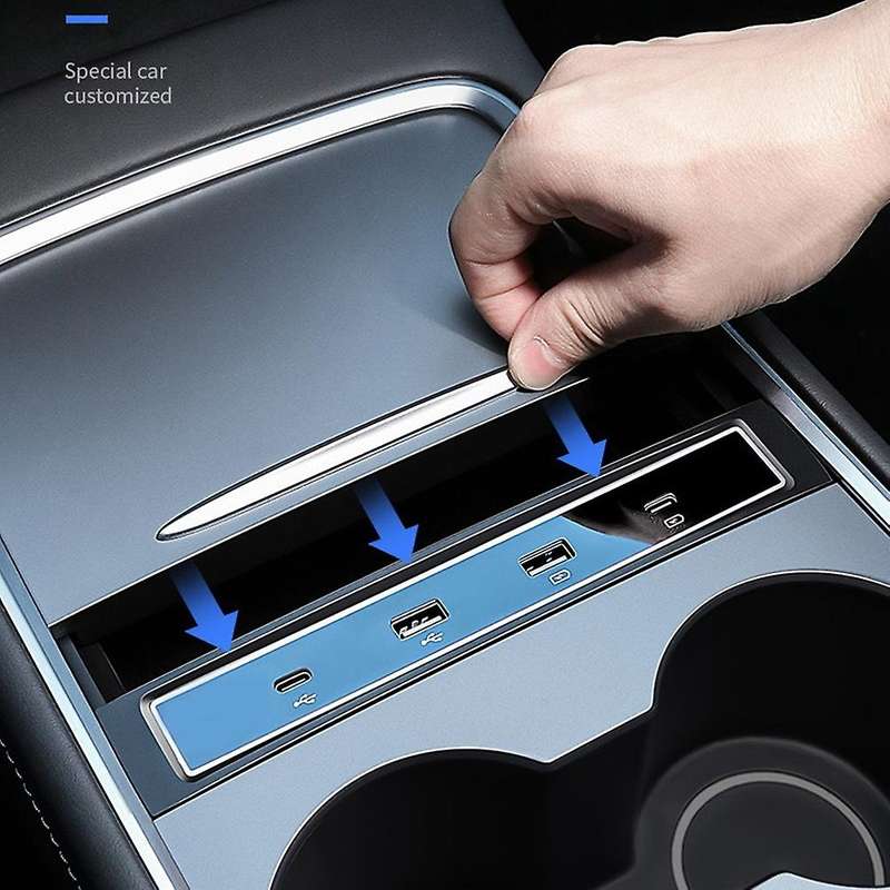 Usb Splitter Hub for 2021 Tesla Model3 / Y Speed Hub Extender Charger