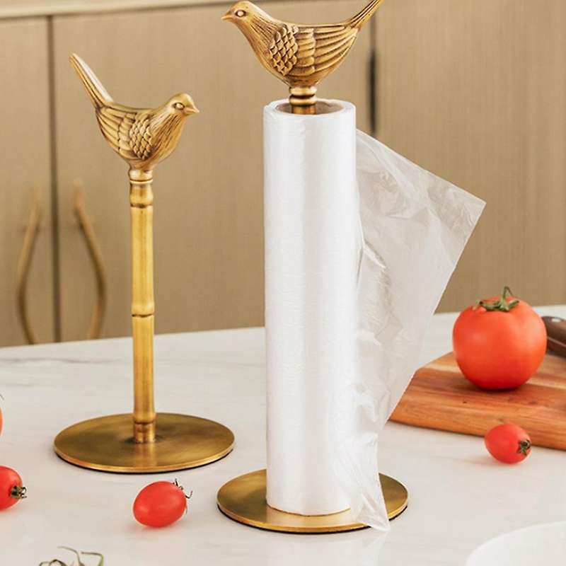 Vintage Brass Bird Tissue Holder Kitchen Roll Paper Storage A
