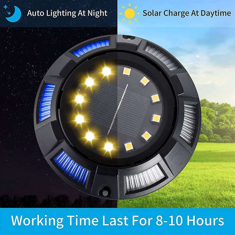 Solar Ground Lights 8pack for Patio Pathway Lawn Yard Deck Garden A