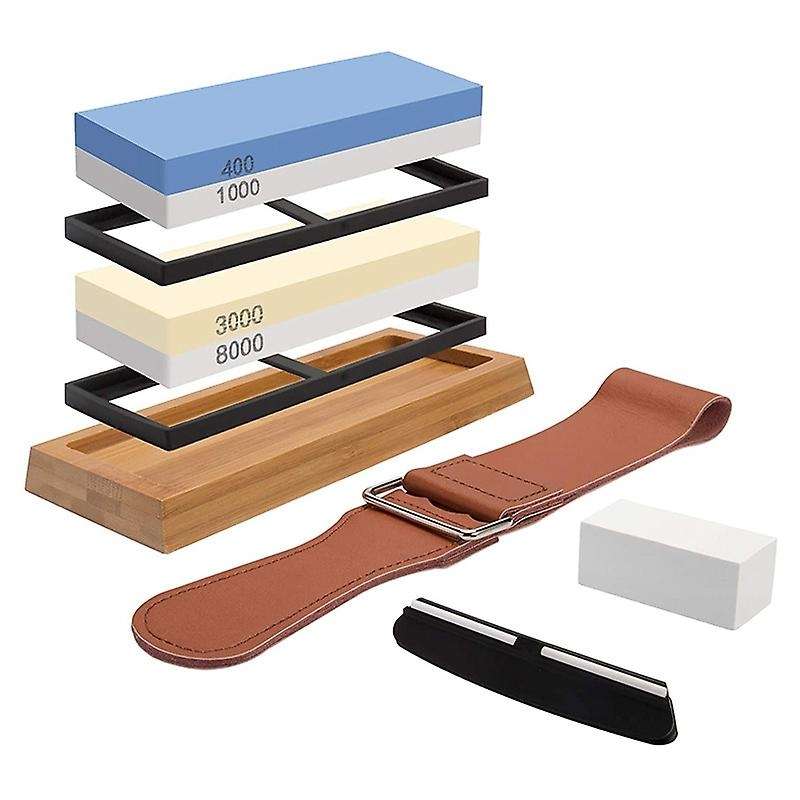 Sharpening Stone Whetstone Set 4 Side Grit 400/1000 3000/8000