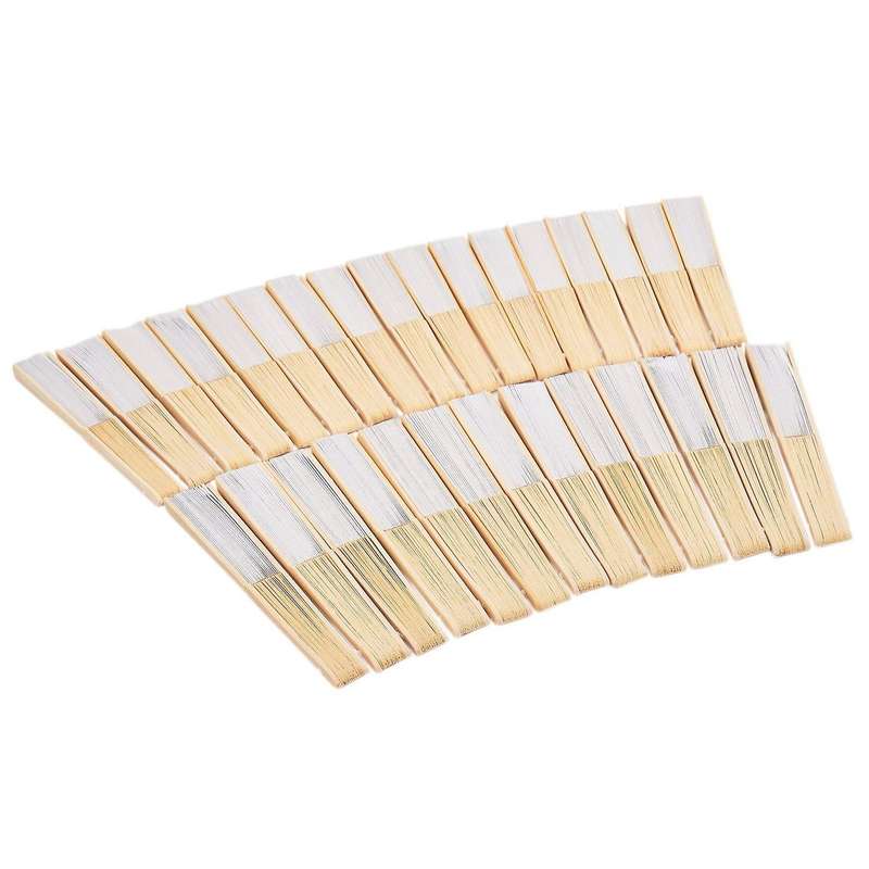 30 Pcs Folding Paper Hand Fan Gift Birthday Party Decoration(white)