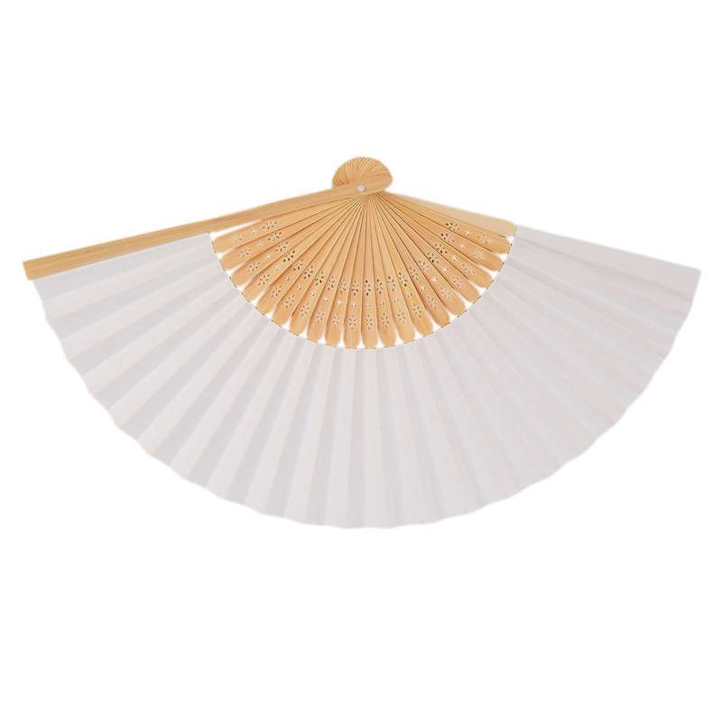 30 Pcs Folding Paper Hand Fan Gift Birthday Party Decoration(white)