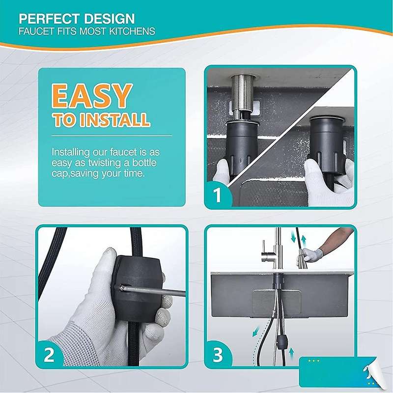 Kitchen Faucet with Pull Down Sprayer Brushed Nickel, High Arc