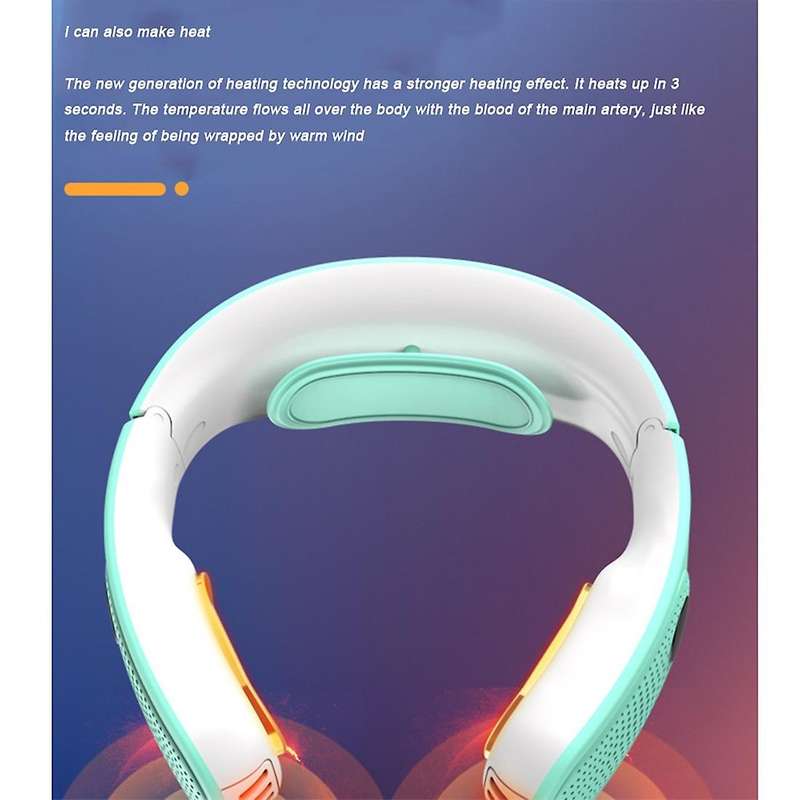 Portable Air Conditioner Neck Fan, Wearable, for Travel, Office Blue