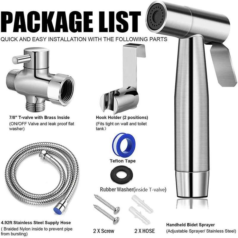 Bidet Sprayer Set for Toilet Handheld Cloth Diaper Sprayer