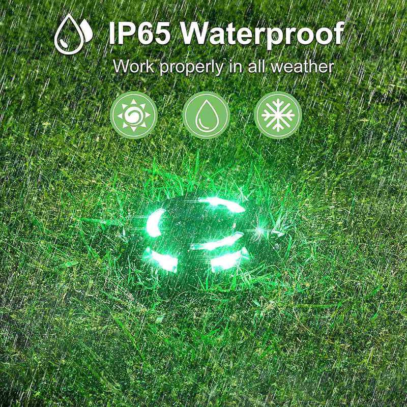 6pack Solar Ground Lights 12 Led Solar Lights Multi-color Disk Lights
