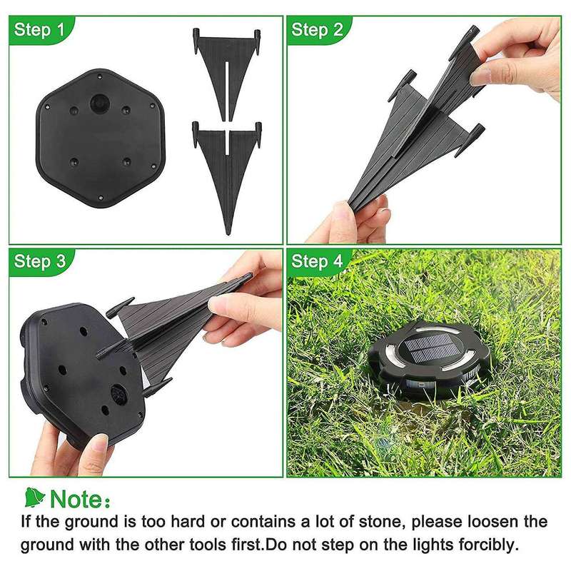 6pack Solar Ground Lights 12 Led Solar Lights Multi-color Disk Lights