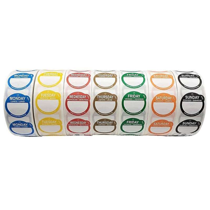 Monday-sunday Striking Writing Labels Stickers Peel-off Labels
