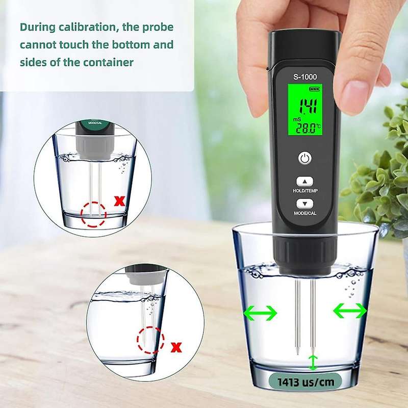 Soil Ec Meter 3-in-1 Moisture Tester with Atc, for Garden, Lawn, Farm