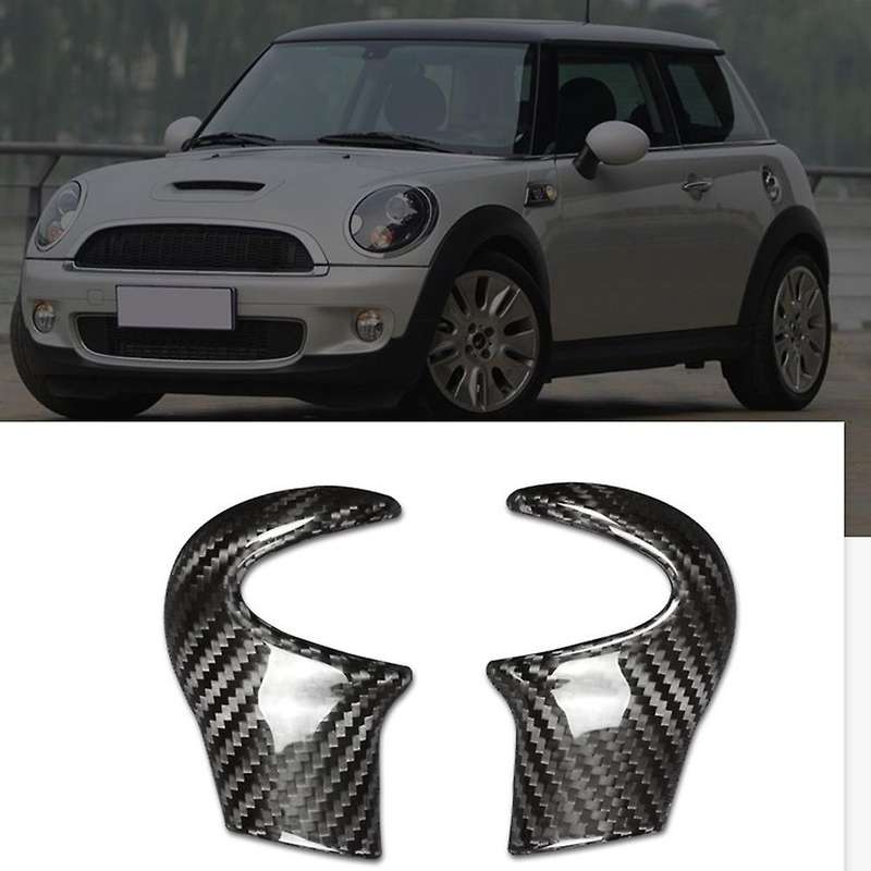 Real Carbon Fiber Interior Trim Car Gear Shift Cover Sticker for Mini