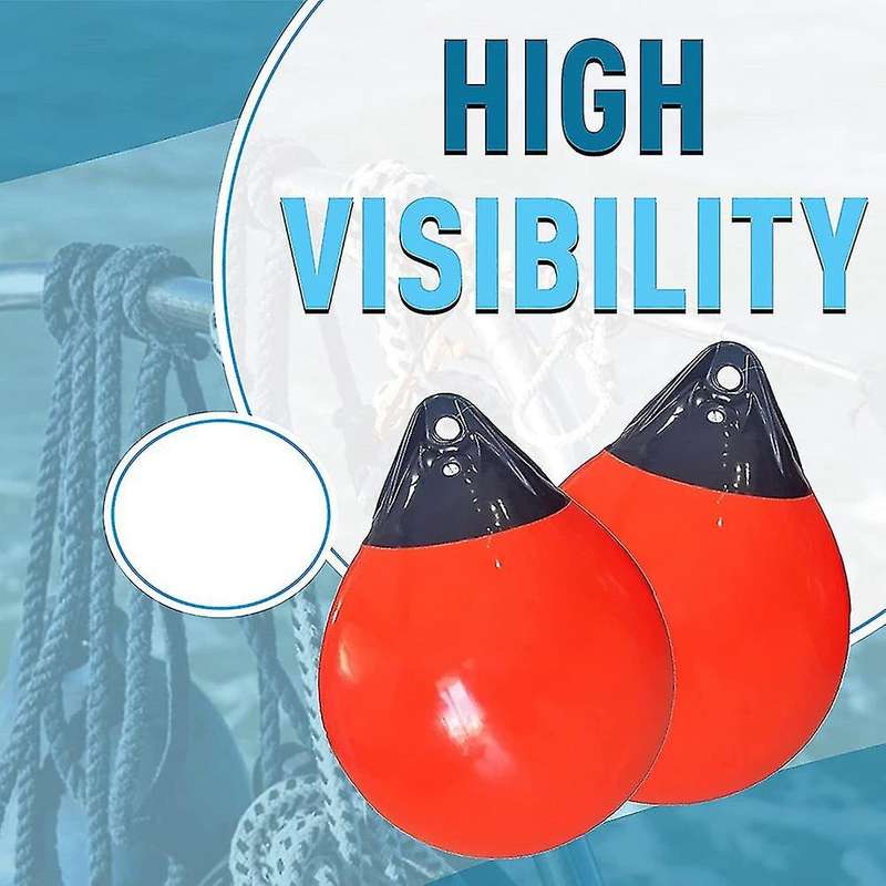 2pcs Boat Fenders Ball Round Anchor Buoy, Pvc Buoys 10x12in,red