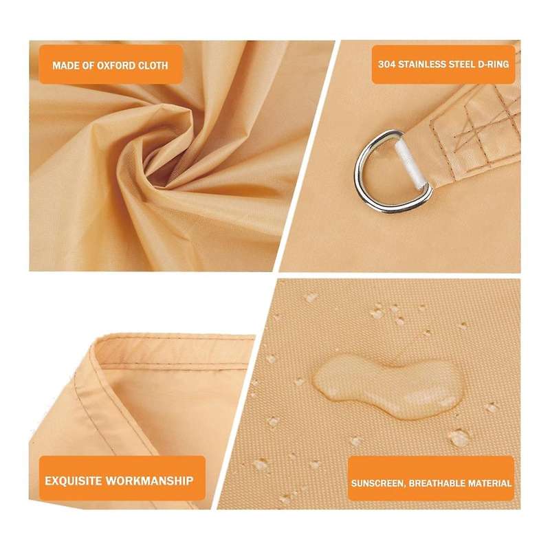 Waterproof Sun Shade Sail, for Outdoor (2.5x3 Meter,beige Yellow)