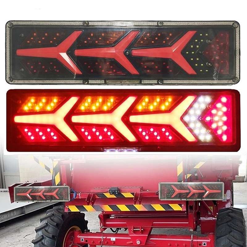 2 Pcs Waterproof 24v Led Lights Truck Stop Rear Signal Lamp (41cm)