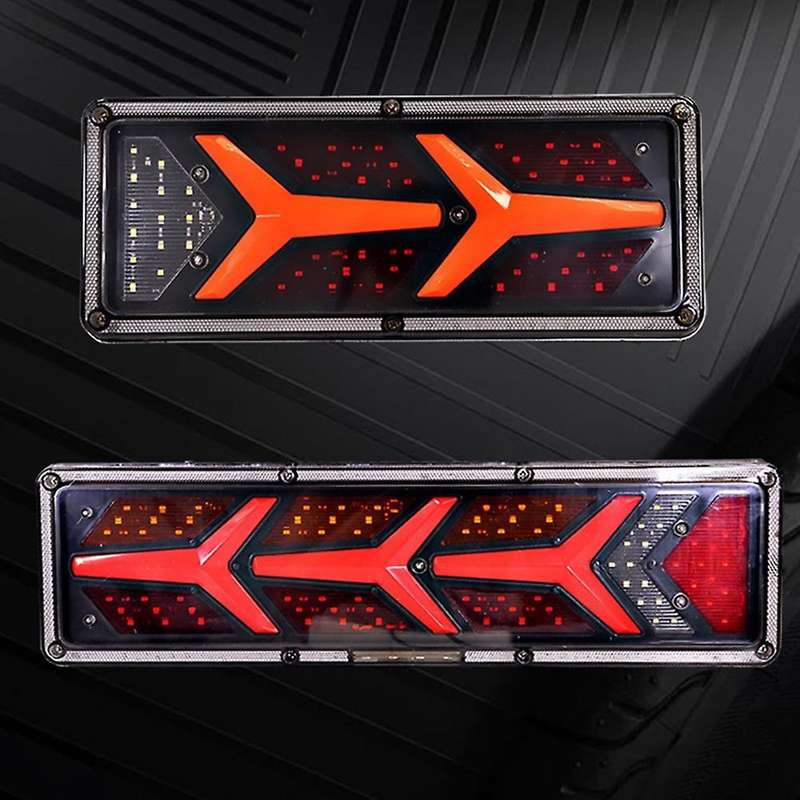 2 Pcs Waterproof 24v Led Lights Truck Stop Rear Signal Lamp (41cm)