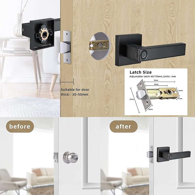 Smart Fingerprint Door Lock,keyless Entry Door Lock,square Keyhole