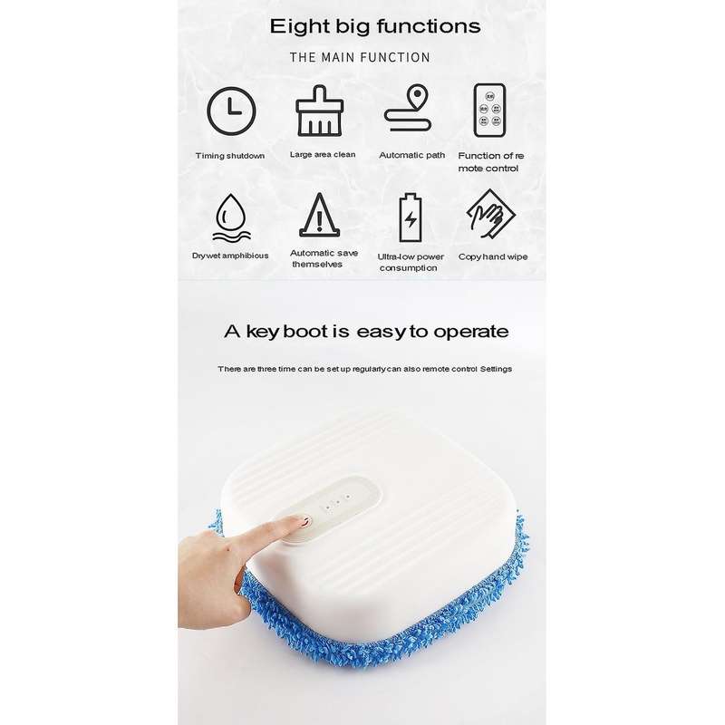 Smart Robot Vacuum Cleaner Multifunctional Floor Mop Cleaner White