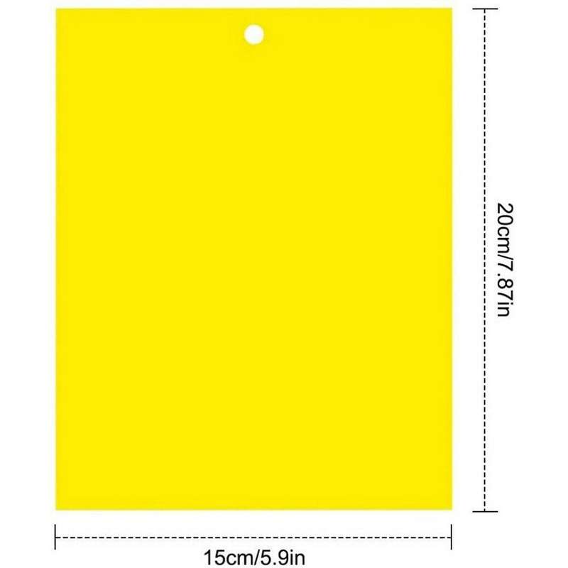 100pcs Sticky Fly Trap Paper Yellow Traps Dual-sided 20x15cm