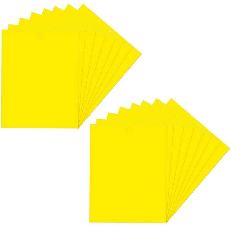 100pcs Sticky Fly Trap Paper Yellow Traps Dual-sided 20x15cm