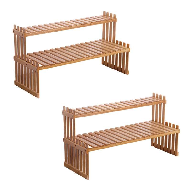 Rack Bamboo Flower Stand Plant Shelves Decorative Storage Shelf
