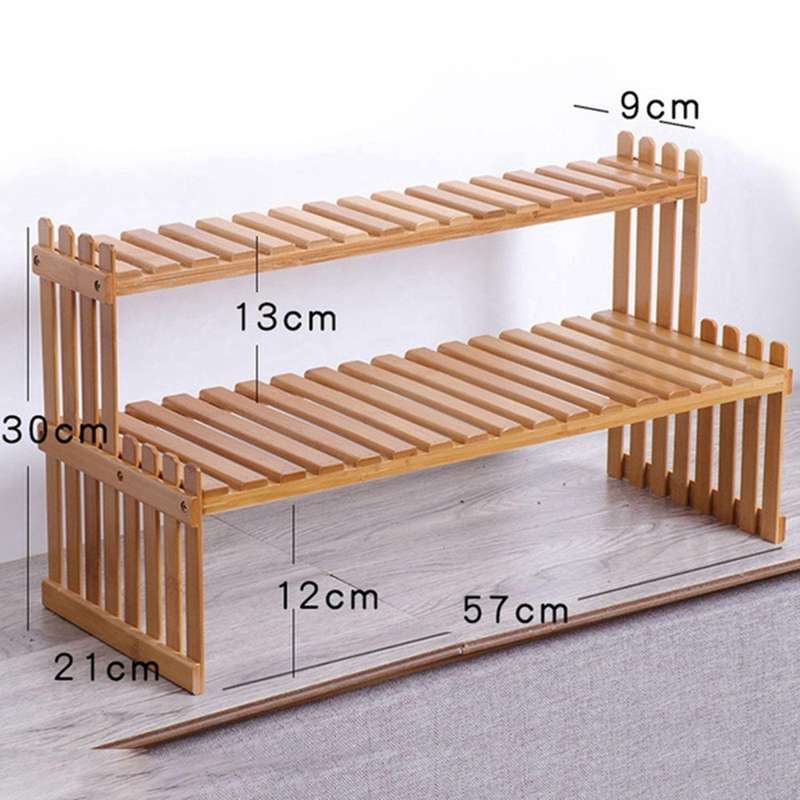 Rack Bamboo Flower Stand Plant Shelves Decorative Storage Shelf