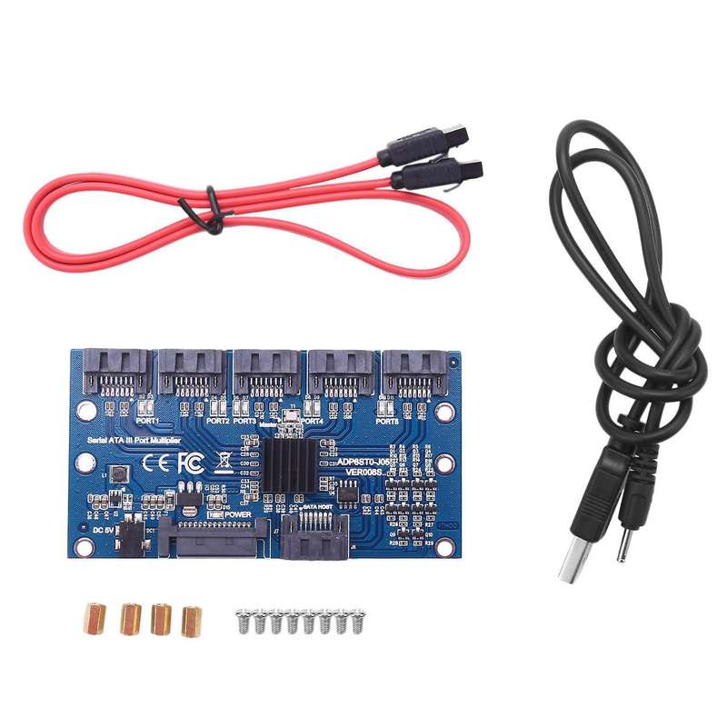 2x Controller Card Motherboard Sata Expansion Card 1 to 5 Port