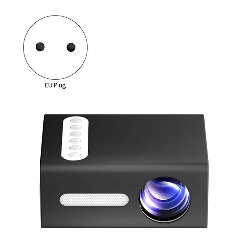 T300 Mini Projector Home Theater Media Audio Player (black)eu Plug
