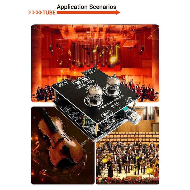 Zk-x302 Bluetooth 5.0 Tube Amplifier Module 6j1 Tube Module Us Plug