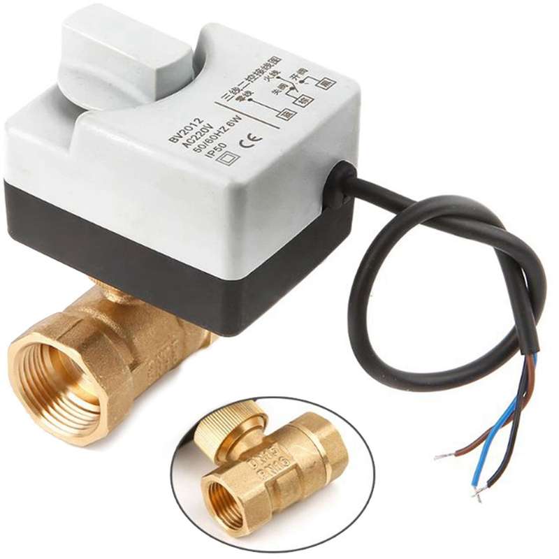 2x Ac220v Dn15 2 Way 3 Wires Motorized Ball Valve Electric Actuator